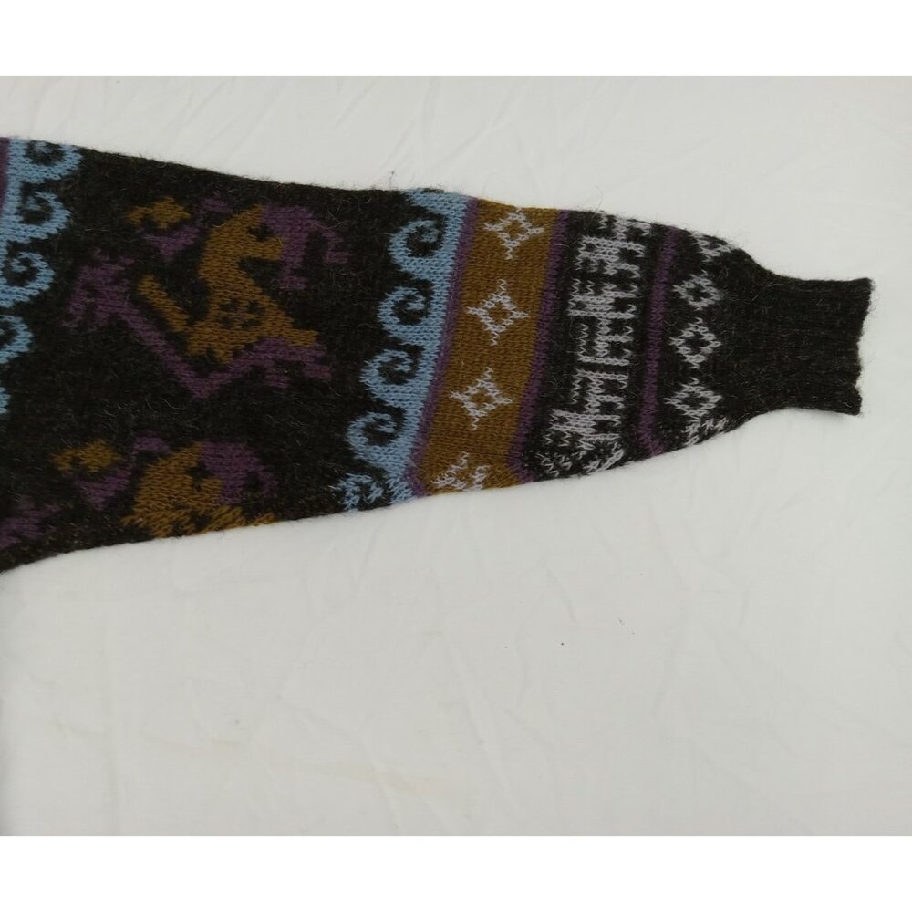 Vintage ICE-AME INC. Wool Nordic Wool Eagle Sweater Size M Fall Colors - Picture 4 of 10